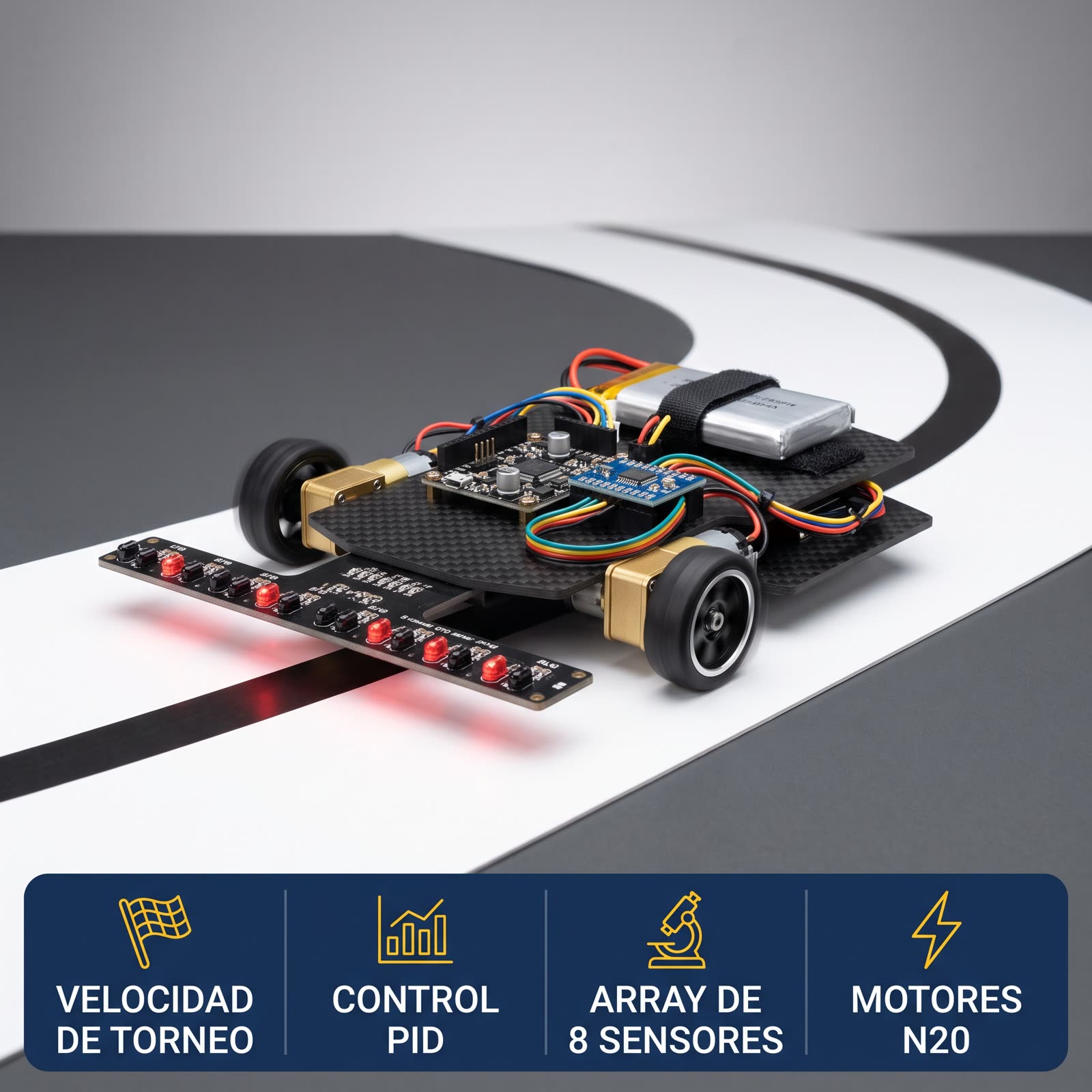 Kit Velocista Seguidor de Línea PID